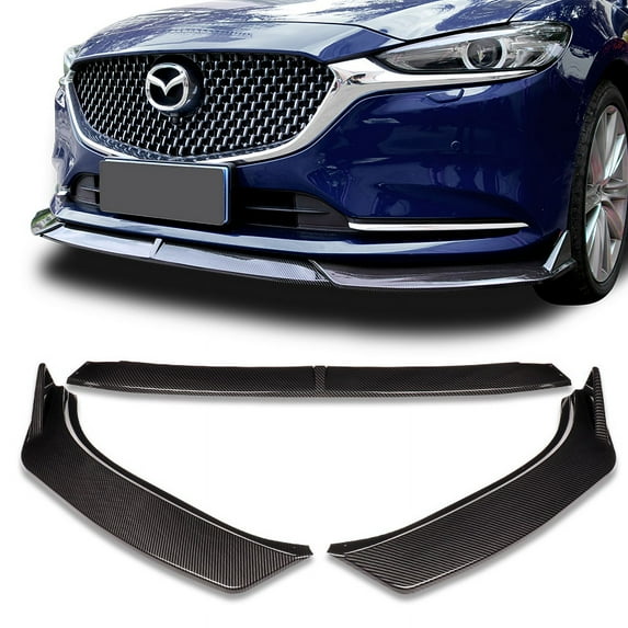 Stay Tuned Performance For 2019-2021 Mazda 6 Atenza Carbon Look Front Bumper Body Kit Spoiler Lip 3PCS
