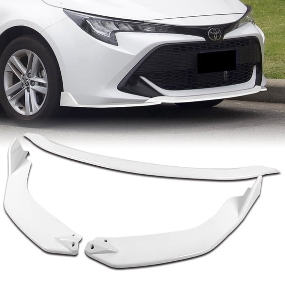 Stay Tuned Performance For 2019-2022 Toyota Corolla Hatchback Painted White Front Bumper Lip TS-Style