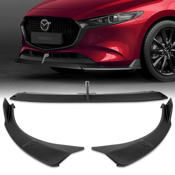 Stay Tuned Performance For 2019-2024 Mazda 3 Hatchback 5DR Matt Black Front Bumper Lip Spoiler MS-Style