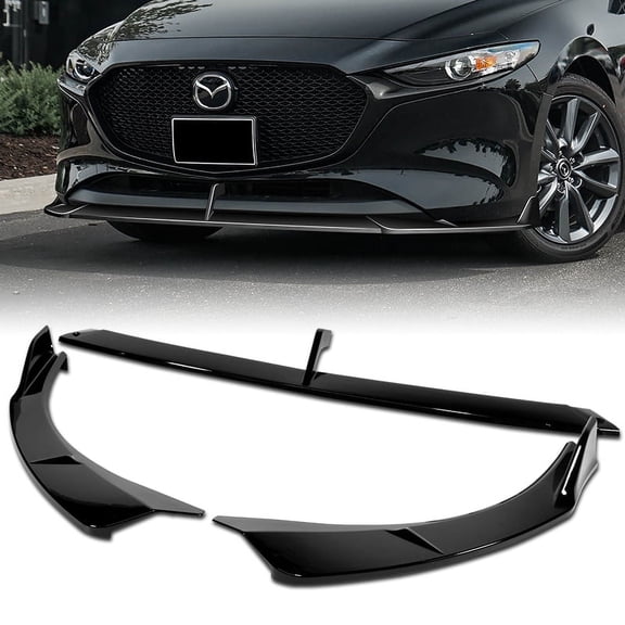 Stay Tuned Performance For 2019-2026 Mazda 3 Hatchback Painted Black Front Bumper Lip Spoiler MS-Style