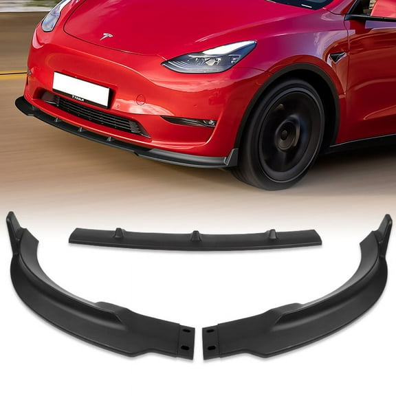 Stay Tuned Performance For 2020-2025 Tesla Model Y STP-Style Matt Black Front Bumper Body Spoiler Lip