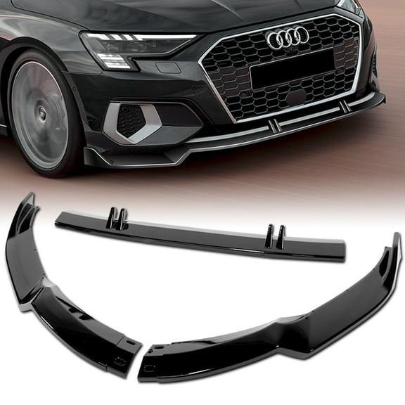 Stay Tuned Performance For 2022-2024 Audi A3 Sedan Painted Black Front Bumper Spoiler Lip STP-Style