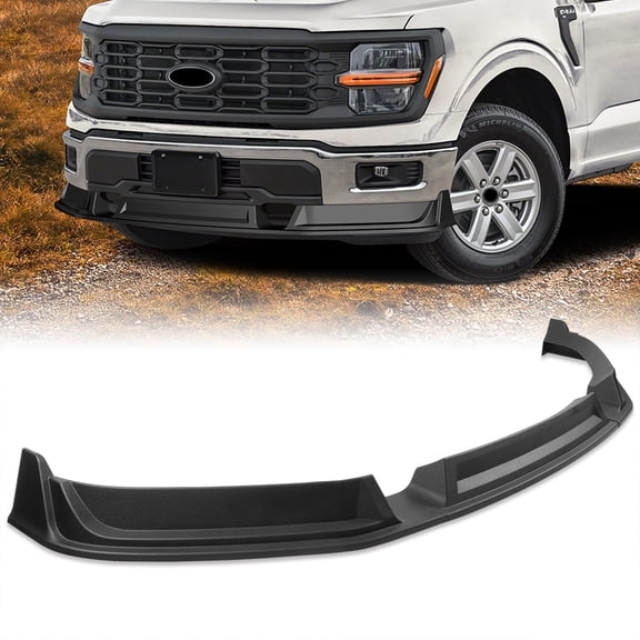 Stay Tuned Performance For 2024 - 2026 Ford F-150 F150 Pickup Black Front Bumper Spoiler Lip STP-Style 3PCS