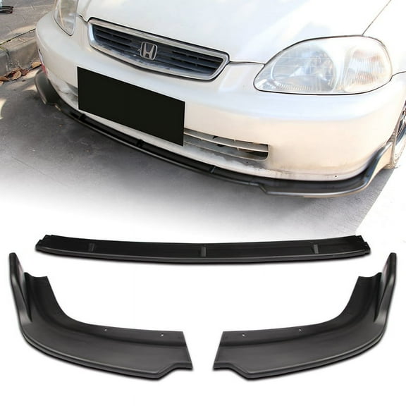Stay Tuned Performance For 96-98 Honda Civic JDM CS-Style Black Front Bumper Spolier Splitter Lip 3PCS