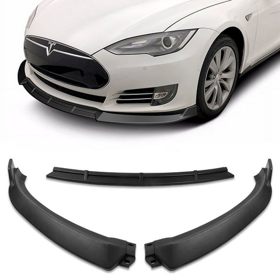 Stay Tuned Performance Front Bumper Body Splitter Spoiler Lip For 2012-2016 Tesla Model S V2 Matt Black