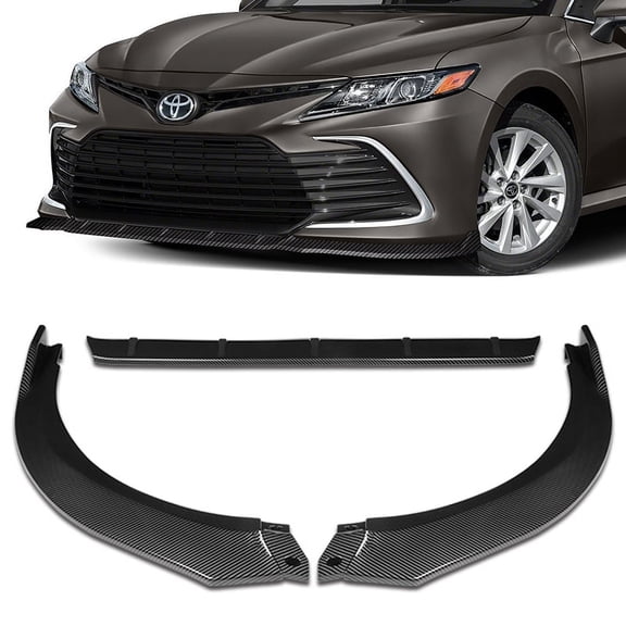 Stay Tuned Performance Front Bumper Body Splitter Spoiler Lip For 2021-2023 Toyota Camry LE Carbon Look