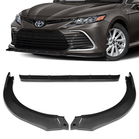 Stay Tuned Performance Front Bumper Body Splitter Spoiler Lip For 2021-2024 Toyota Camry LE Carbon Look