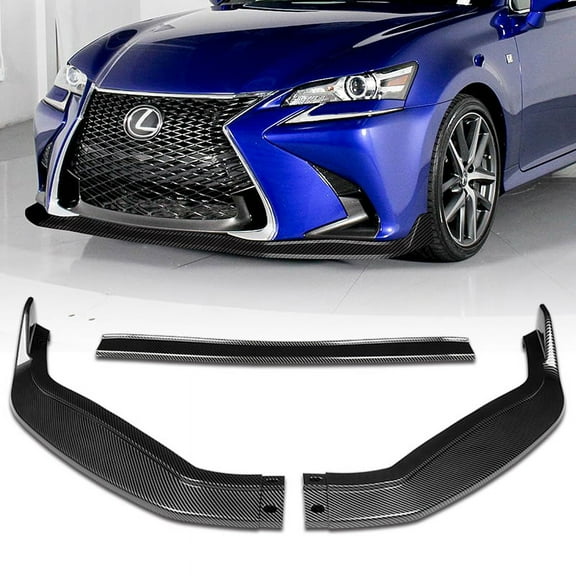 Stay Tuned Performance Front Bumper Body Spoiler Lip For 2016-2019 Lexus GS-Series Carbon Look V2-Style