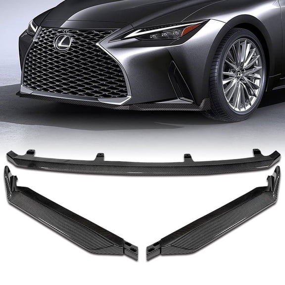 Stay Tuned Performance Front Bumper Lip 3pcs For 2021-2025 Lexus IS300 IS350 Base V-Style Carbon Look