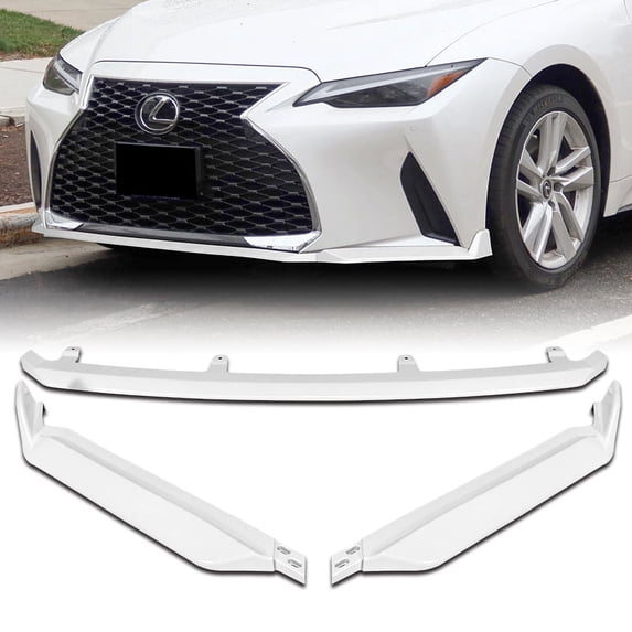 Stay Tuned Performance Front Bumper Lip 3pcs For 2021-2025 Lexus IS300 IS350 Base V-Style Painted White