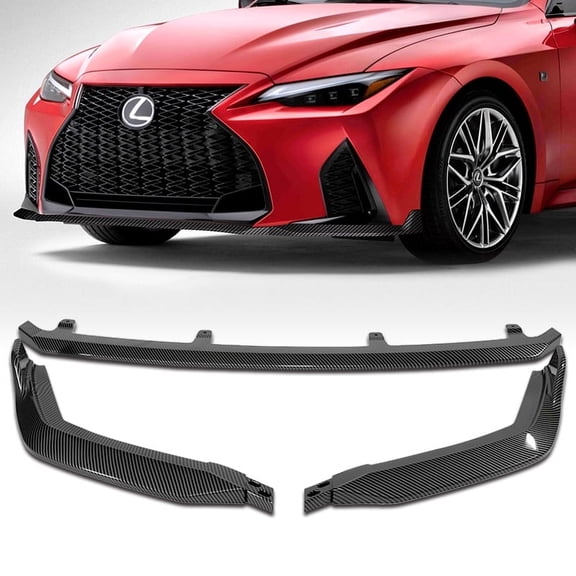 Stay Tuned Performance Front Bumper Lip For 2021-2025 Lexus IS350 IS500 F-Sport V-Style Carbon Painted