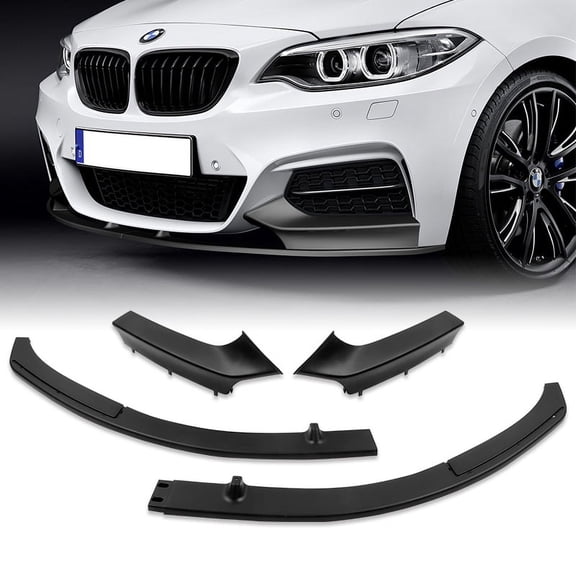 Stay Tuned Performance Front Bumper Splitter Spoiler Lip 4pc For 2014-2021 BMW 2-Series F22 F23 M-Sport