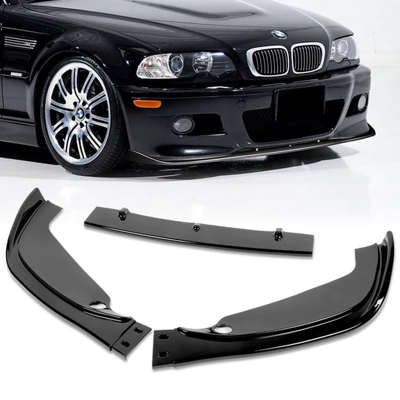 Stay Tuned Performance Front Bumper Splitter Spoiler Lip For 2001-2006 BMW E46 M3 H-Style Painted Black