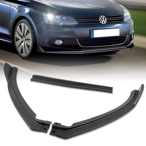 Stay Tuned Performance Front Bumper Splitter Spoiler Lip For 2011-2014 Volkswagen Jetta MK6 Matt Black
