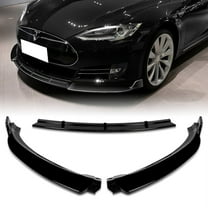 Stay Tuned Performance Front Bumper Splitter Spoiler Lip For 2012-2016 Tesla Model S V2 Painted Black
