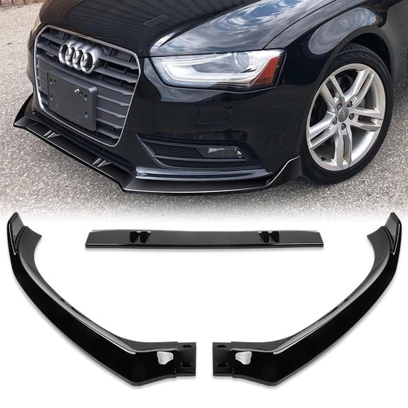 Stay Tuned Performance Front Bumper Splitter Spoiler Lip For 2013-2016 Audi A4 Quattro Painted Black