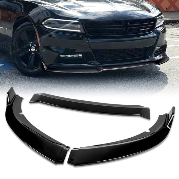 Stay Tuned Performance Front Bumper Splitter Spoiler Lip For 2015-2022 Dodge Charger SXT Painted Black