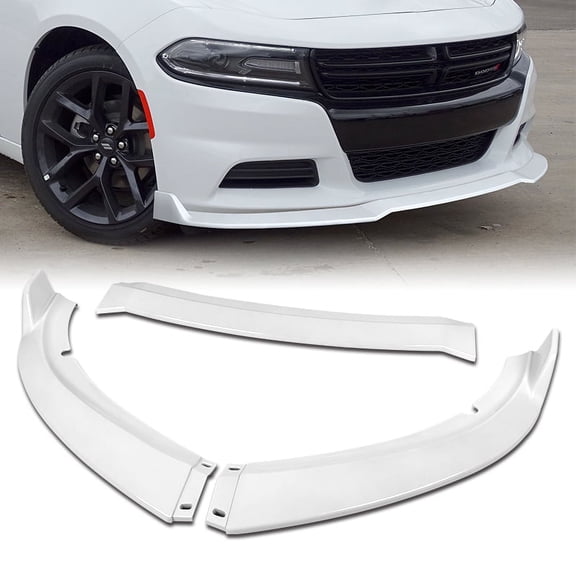 Stay Tuned Performance Front Bumper Splitter Spoiler Lip For 2015-2023 Dodge Charger SXT Painted White