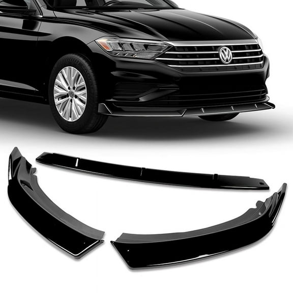 Stay Tuned Performance Front Bumper Splitter Spoiler Lip For 2019-2021 Volkswagen Jetta Painted Black