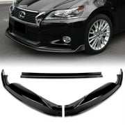 Stay Tuned Performance Front Bumper Spoiler Lip 3pc For 2013-2015 Lexus GS350 GS450h Base Painted Black