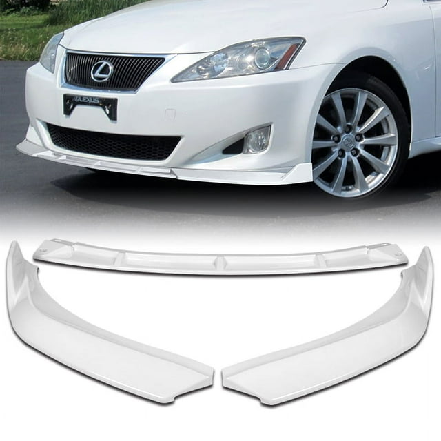 Supra_Tunning 3-Piece Front Bumper Lip For 2021-2025 Lexus IS350 IS500 – Painted White V-Style