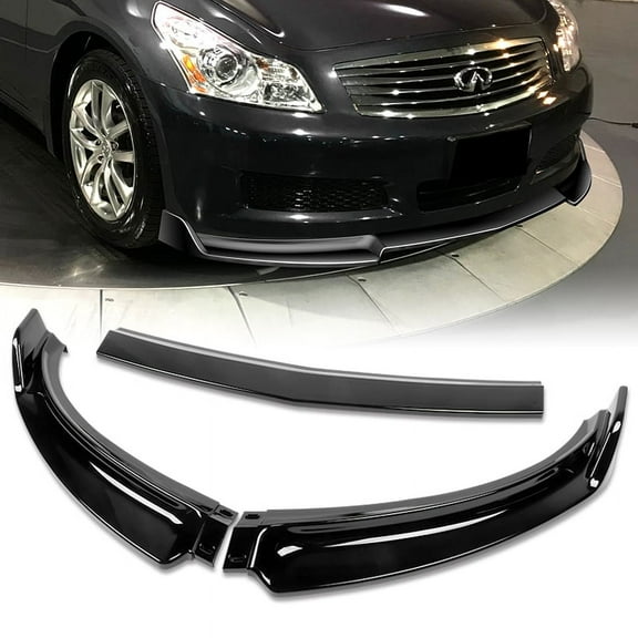 Stay Tuned Performance Front Bumper Spoiler Lip For 2007-2009 Infiniti G35 G37 4DR GT-Style Painted BLK