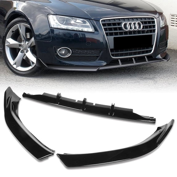 Stay Tuned Performance Front Bumper Spoiler Lip For 2008-2012 Audi A5/Quattro STP-Style Painted Black