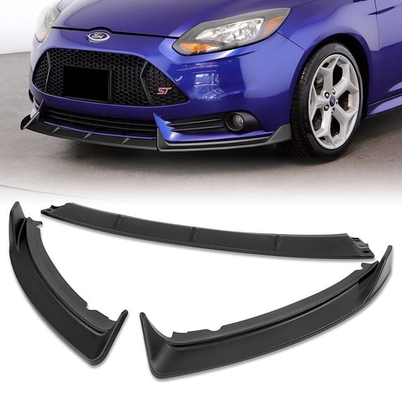 Stay Tuned Performance Front Bumper Spoiler Lip For 2012-2014 Ford Focus ST MK3 GT-Style Matt Black