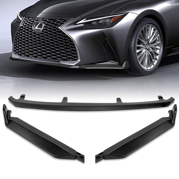 Stay Tuned Performance Front Bumper Spoiler Lip For 2021-2025 Lexus IS300 IS350 Base V-Style Matt Black