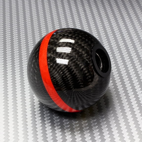 Stay Tuned Performance Universal Real Carbon Fiber Ball Manual MT Gear Shift Shifter Knob W/Red Stripe