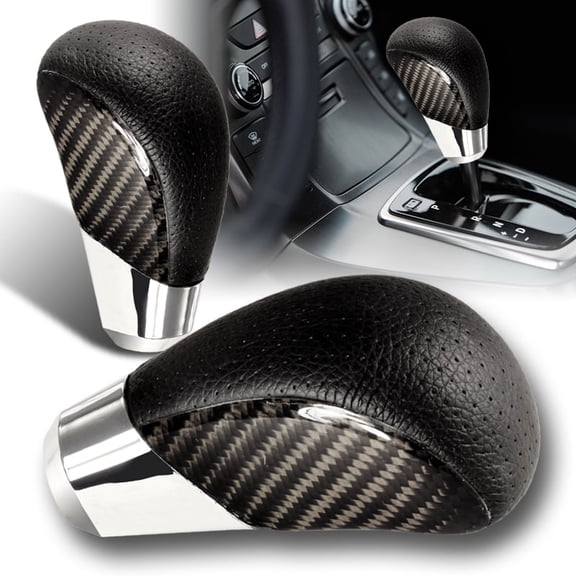 Stay Tuned Performance Universal Real Carbon Fiber PVC Leather VIP Type-1 Manual MT Gear Shift Shifter Knob