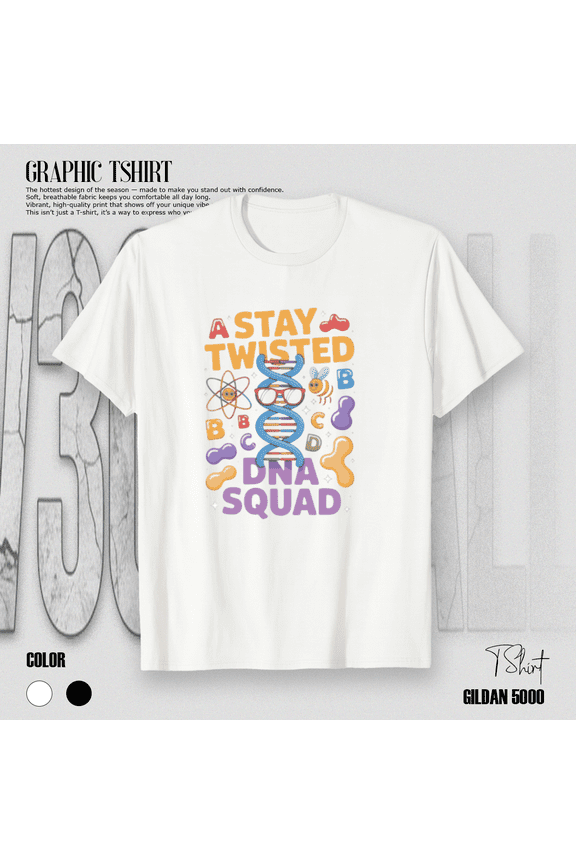 Stay Twisted DNA Squad Funny Science Genetics Bee T-shirt, for men & women, S-5XL