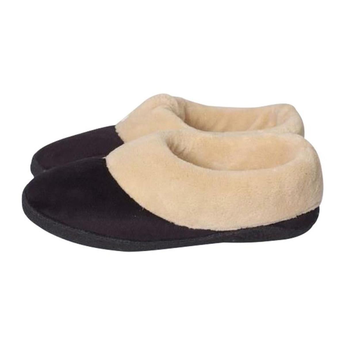Stay Warm Apparel Memory Foam Heated Slipper With Rechargeable Battery - S/M - Black
