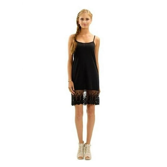 Stay Warm in Style Chiffon High Low Extender Top, Black - Medium & Large