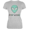 thumbnail image 1 of Stay Weird Alien Juniors Soft T Shirt Heather LG, 1 of 1