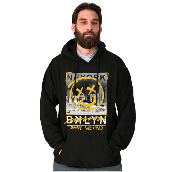 Stay Weird Brooklyn NY Graffiti Unisex Plus Fleece Graphic Hoodie Brisco Brands 4X