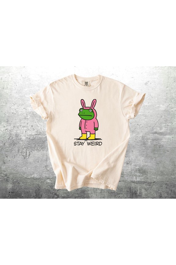 Stay Weird Bunny Frog Shirt Women Mens Tshirt
