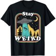 Stay Weird Funny UFO Abduction 70s 80s Retro Alien T-shirt - Walmart.com