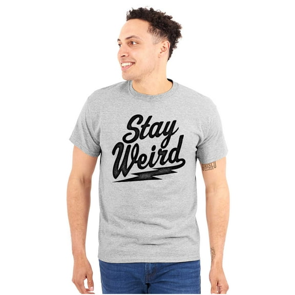 Stay Weird Motto Mantra Geek Normal Men's Graphic T Shirt Tees Brisco Brands X