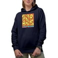thumbnail image 1 of Stay Weird, Retro Wavy Smiling Faces Art Merch Gift, Navy Blue Hooded Sweatshirt or Hoodie, Medium, 1 of 5