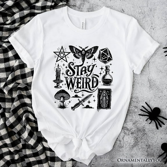 Stay Weird Witchy Vibes T-Shirt, Mystical Halloween Tee for Powerful Women
