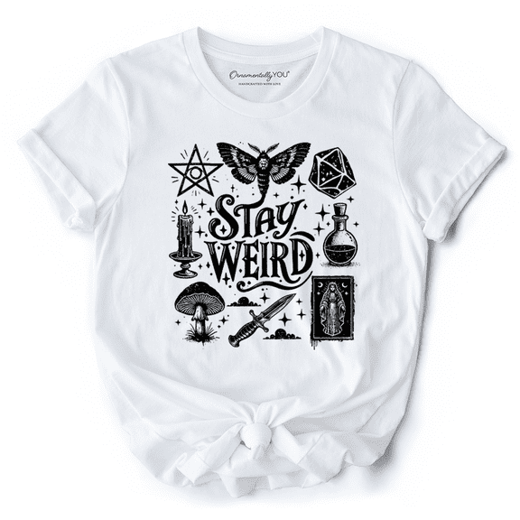 Stay Weird Witchy Vibes T-Shirt, Mystical Halloween Tee for Powerful Women