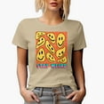 thumbnail image 1 of Stay Weird with Retro Wavy Smiling Faces Art Merch Gift, Tan T-Shirt, 3XL, 1 of 5