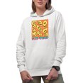 thumbnail image 1 of Stay Weird with Retro Wavy Smiling Faces Art Merch Gift, White Hooded Sweatshirt or Hoodie, Small, 1 of 5
