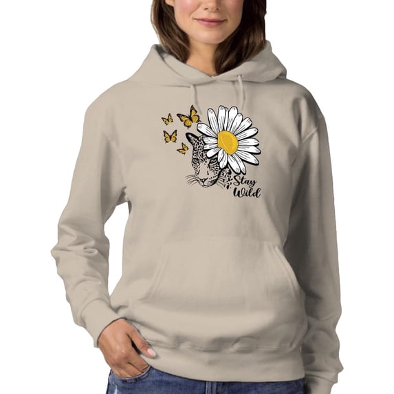 Stay Wild Big Daisy Hoodie Women -Image by Shutterstock, Female 3X-Large