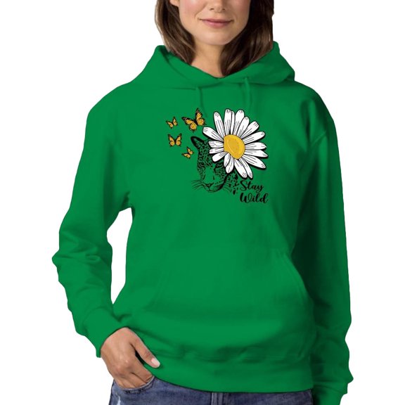 Stay Wild Big Daisy Hoodie Women -Image by Shutterstock, Female Large