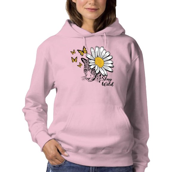 Stay Wild Big Daisy Hoodie Women -Image by Shutterstock, Female Large