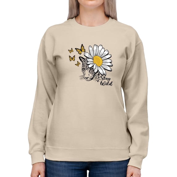 Stay Wild Big Daisy Sweatshirt Women -Image by Shutterstock, Female 5X-Large