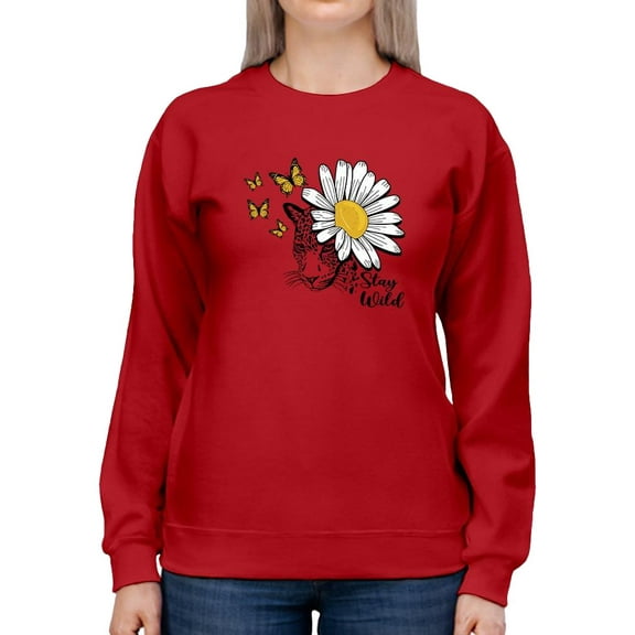 Stay Wild Big Daisy Sweatshirt Women -Image by Shutterstock, Female 5X-Large