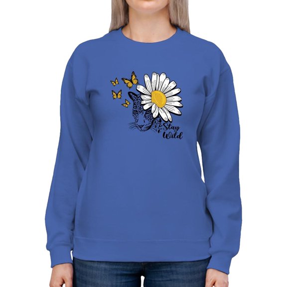 Stay Wild Big Daisy Sweatshirt Women -Image by Shutterstock, Female x-Large